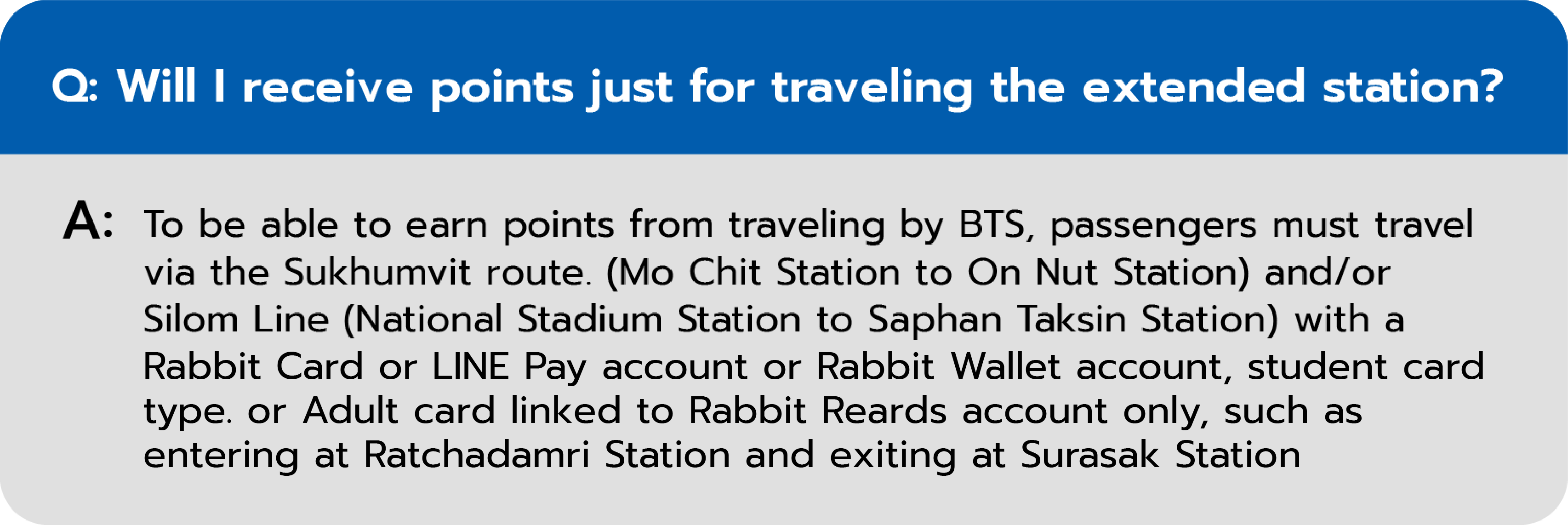 Will I receive points just for traveling the extended station?